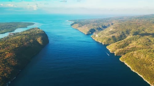 Aerial View of Nusa Penida Island Near Bali Indonesia