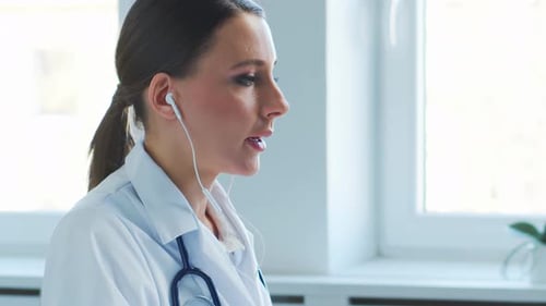 Professional Medical Doctors Working in Hospital Office Making Computer Research Medicine Healthcare