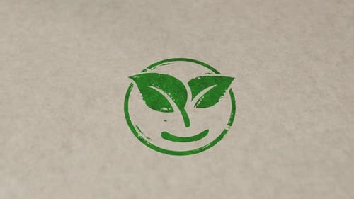 Sello y estampado con símbolos ecológicos de Leaf Smile