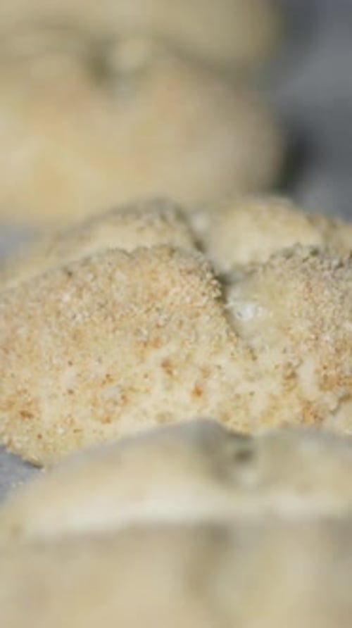 Vertical Screen Bread in the Oven Bakery Time Lapse