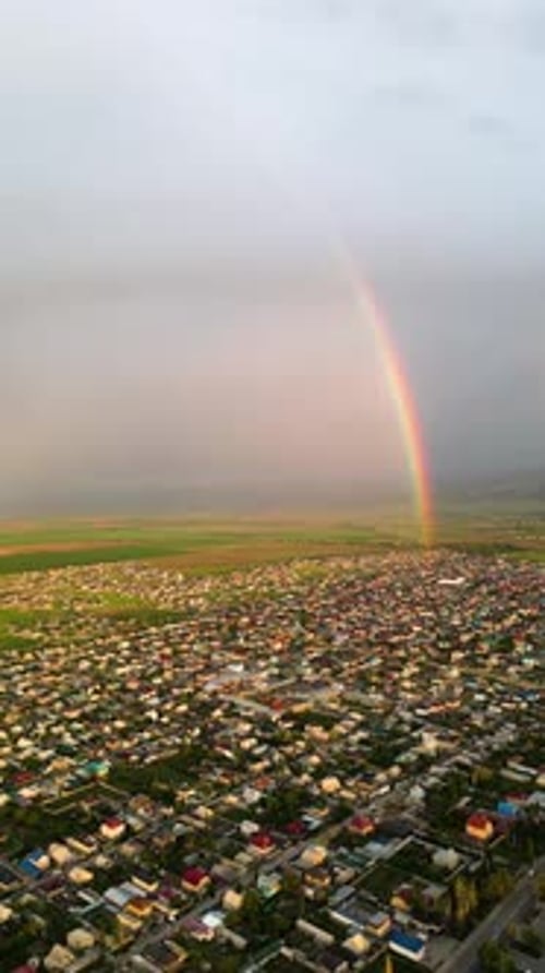 Rainbow over the city