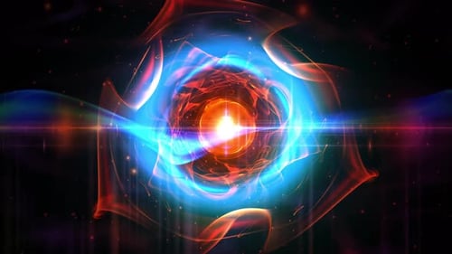 Abstract Energetic Glowing Orb Fluid Motion Background