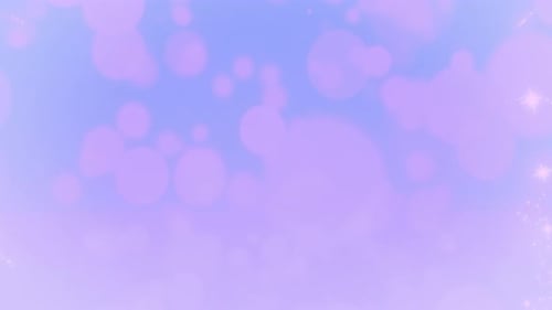 Violette Blasen schweben im blauen Himmel