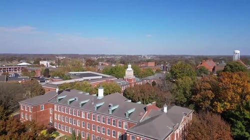 Aerial of Austin Peay State University campus in Clarksville, Tennessee