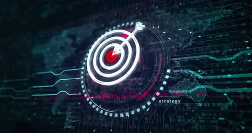 Target business strategy symbol loop digital concept