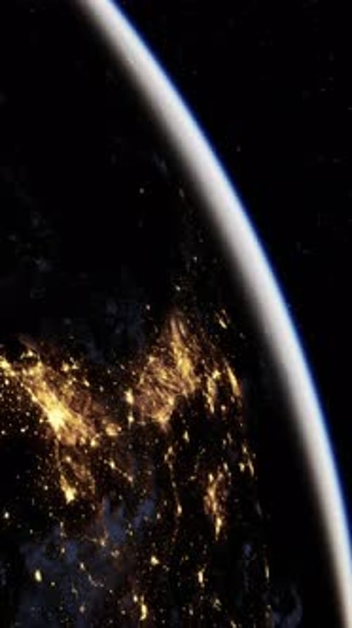 Earth Illuminated at Night From Orbit