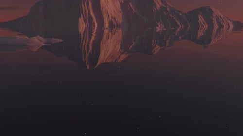 Arctic Iceberg Floating at Sunset to Night Timelapse