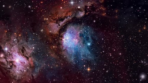 Animated Flight Through Vibrant Nebula and Starfield