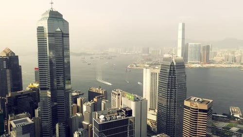 A beautiful city with wonderful architecture and skyscrapers during the day