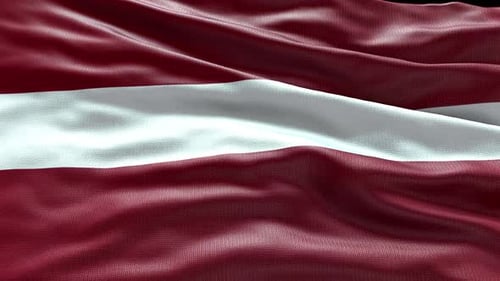 Realistic Waving Latvia National Flag Animation
