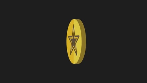 Golden Star Coin Rotating Icon Animation