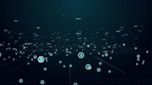 Digital Cyber Space Wave Matrix Interface Particles Cyberspace Technology Connection Futuristic