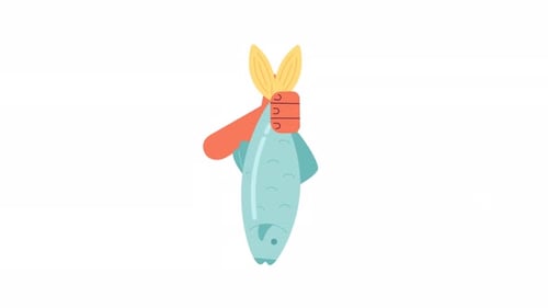 Fish in Hand 2D Character Hand Animation