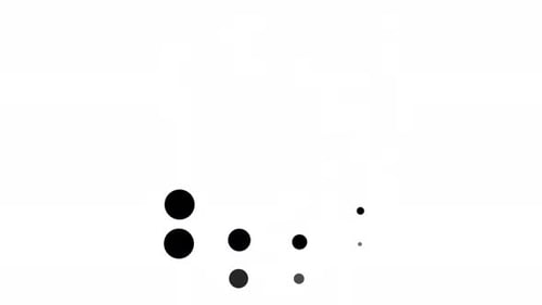 Carregamento animado por pontos de célula do design de vídeo em loop de canal alfa de gráfico em movimento rotativo