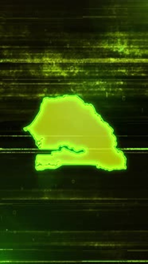 Senegal Digital Futuristic Glitch Map