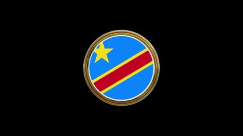 Schleifenanimation mit dem Flaggenkreissymbol der Demokratischen Republik Kongo