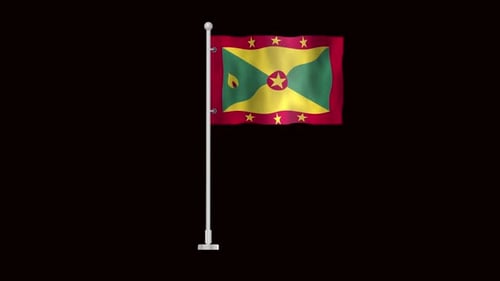 Realistic Grenada National Flag Waving Animation