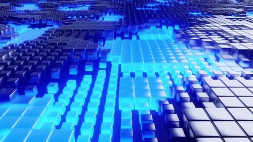 Boîte à cubes numérique, formes géométriques, fond, abstrait, numérique