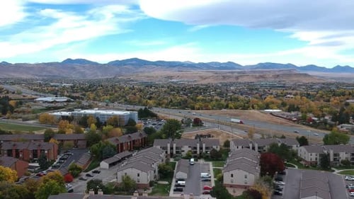 A drone shot of fall colors, Lakewood, Colorado