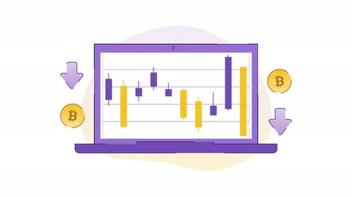 Market crash animation chart with downward arrows. Suitable for financial downturns and crypto.