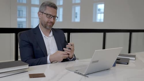 Business Man Counting Money in Office Rich Man in Suit with Money Successful Business Man Hold