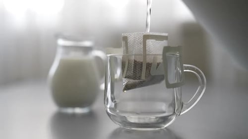 Pouring Water into a Pour Over Coffee Filter