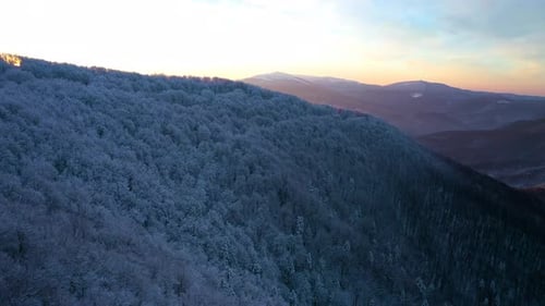 Winter Sunrise Above The Mountain Forest 10