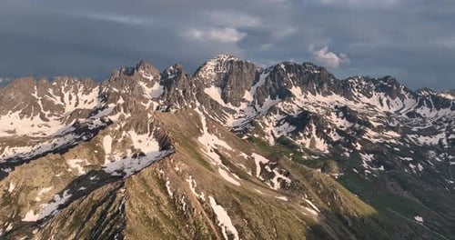 Snow Capped Mountains Aerial View