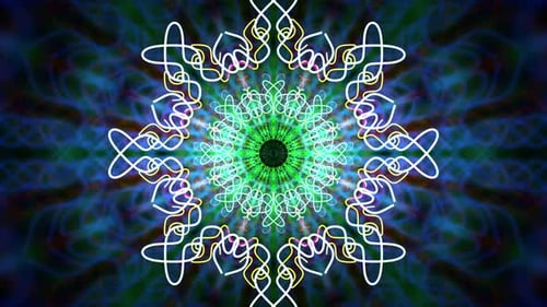 Multicolored Mandala Kaleidoscope Vj Loop Background