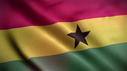 Realistic Waving Ghana National Flag Seamless Loop
