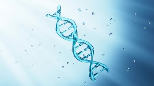 Abstract Liquid DNA Double Helix Rotation Animation