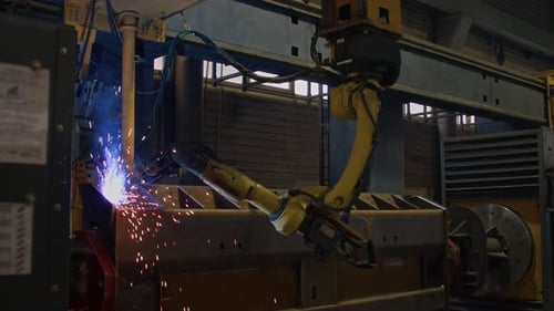 Robotic Hand Welding Machinery Part at Tractor Factory