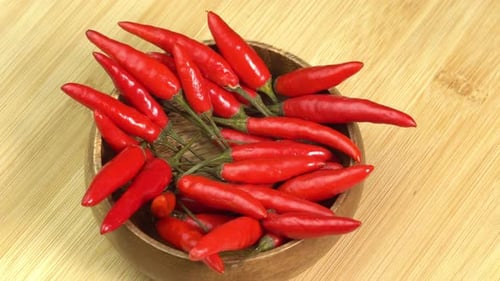 Bowl Full of Fresh Red Chili Peppers