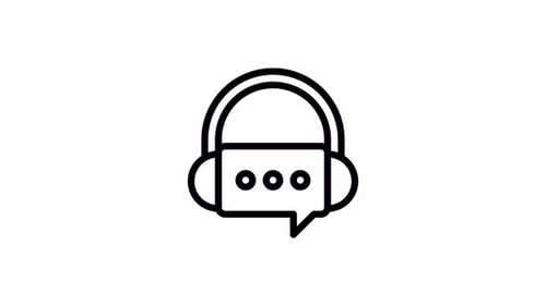 support agent line icon animation