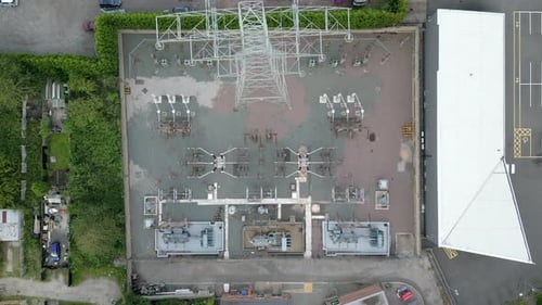 Electrical Substation and Pylon For Power Transmission and Voltage Regulation