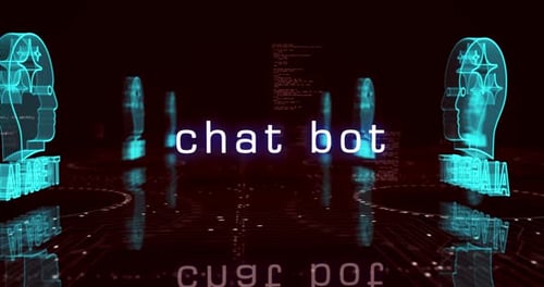 Artificial intelligence AI agent symbols loop cyber concept