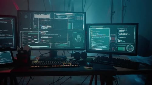 Moniteurs d'ordinateurs dotés d'un équipement moderne pour programmeur