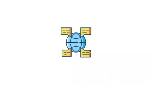 Animated Global Communication Network Icon
