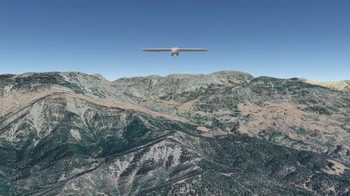 Aerial Drone Flight Over Mountainous Landscape