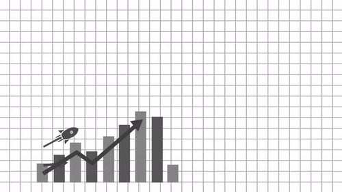Financial Growth with Rocket and Arrows Animation
