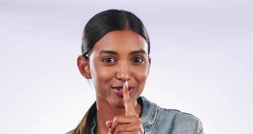 Woman, secret and gossip for news, quiet gesture and silence for privacy, drama and whisper