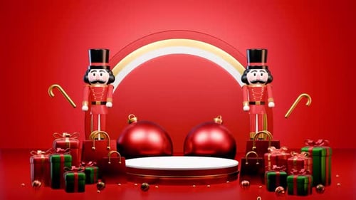 Nutcracker Soldier And Christmas Podium 2