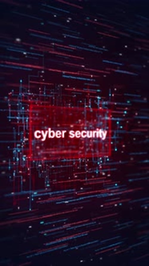 Cyber Security Digital Network Concept Data Flow Animation