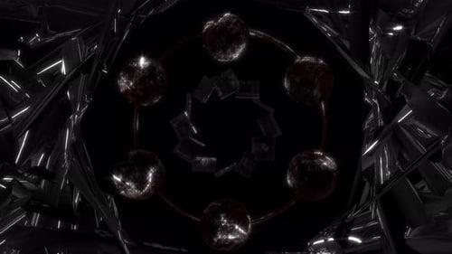 Abstract Moon Vj Loop 4K Y2k Techno