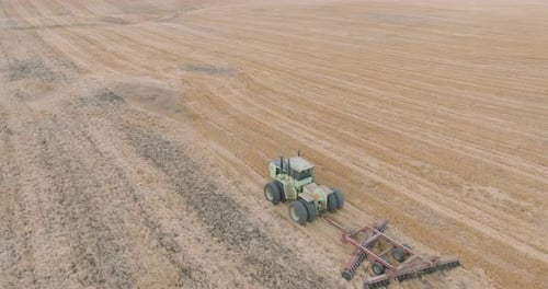 a tractor in a field