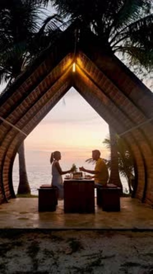 Romantic Dining Experience Under the Sunset in Koh Mak Thailand