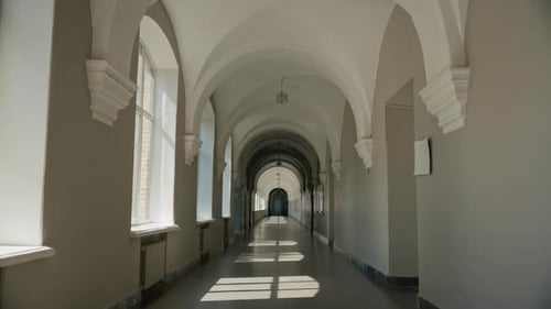 Empty Corridor Hall Hallway Inside of School College Academy University Indoors Interior Indoor No