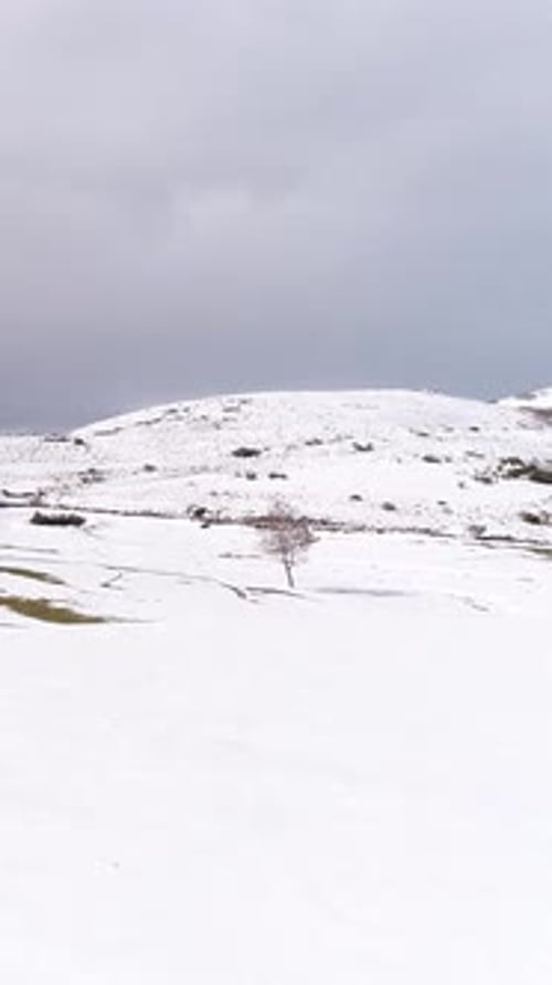 Vertical Video Majestic Mountain Peaks Aerial View of Dramatic Scenery