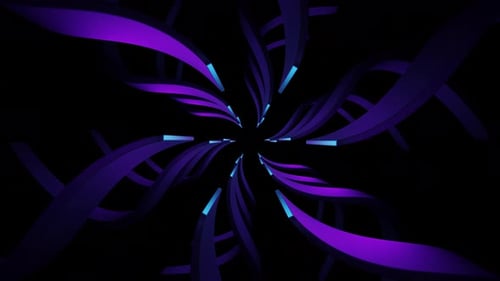 Rotating Abstract Purple and Blue Curves Vj Loop Animation Dark Background