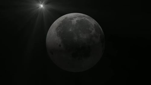 Weltraum mit Sonnensystem Rotierender Planet, Mond, Planet rotiert Vd1254